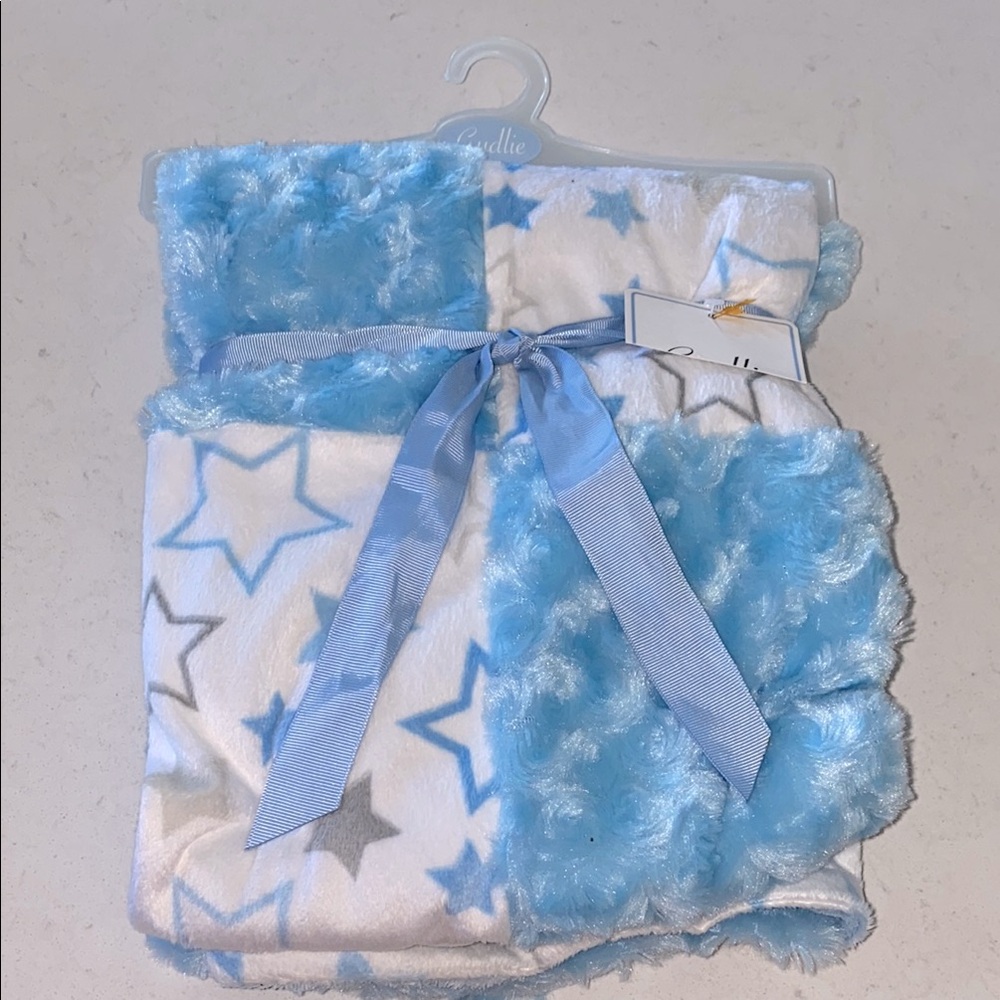 Blue and White Star Baby Blanket by Cudlie
